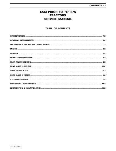 AGCO 1233 Compact Tractor (packet) Service Manual 1449218M1 English