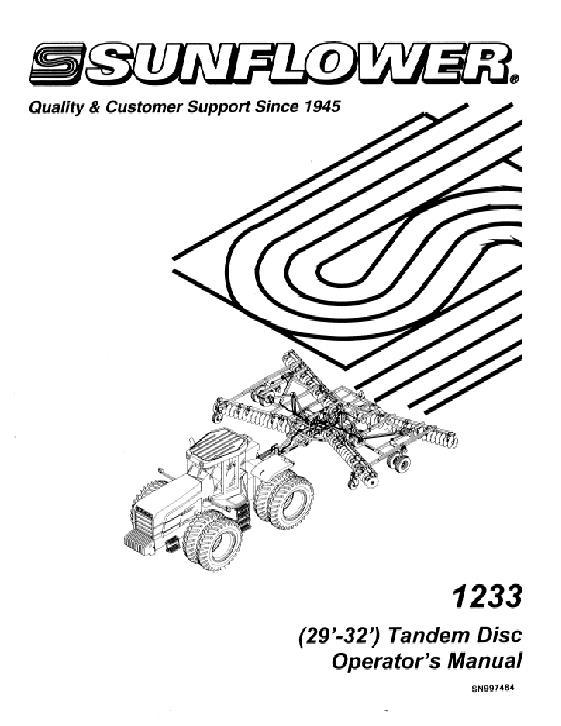 AGCO 1233 Disc Harrow (29 - 32 ft) Operator Manual SN997464 English