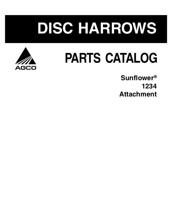 AGCO 1234 Disk Harrow Coil Tine Attachment Parts Book 79023678B English