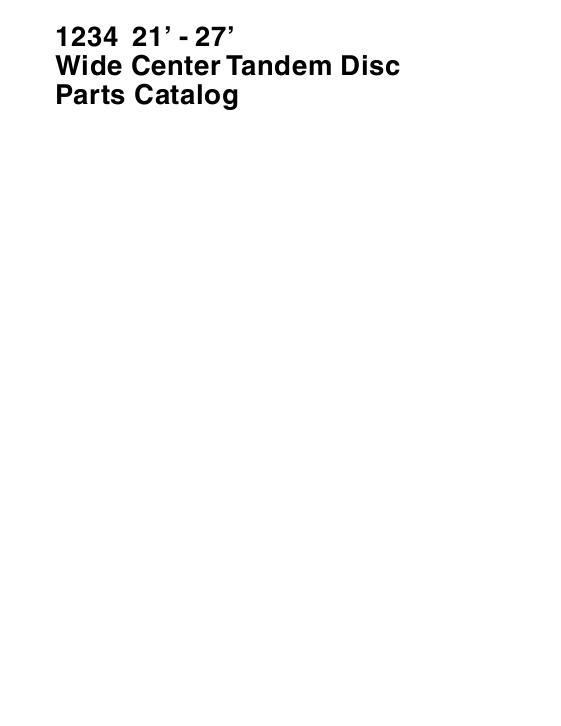 AGCO 1234 Tandem Disc Harrow (wide center, 21 - 27 ft) Parts Book 651893M3 English