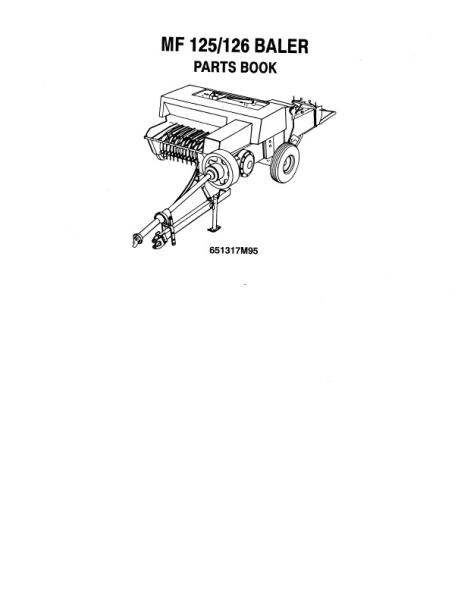 AGCO 124 126 Rectangular Baler (series 1474) Parts Book 651317M95 English