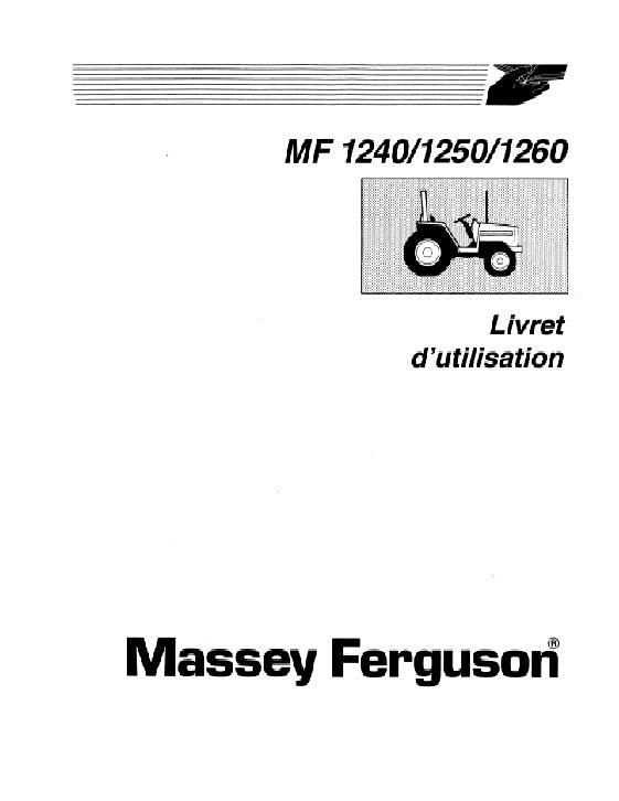 AGCO 1240 1250 1260 Compact Tractor Operator Manual 1449698F2 French