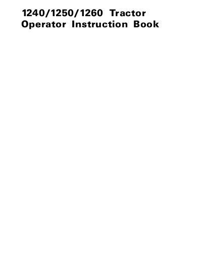 AGCO 1240 1250 1260 Compact Tractor (eff sn 'E') Operator Manual 1449725M4 English