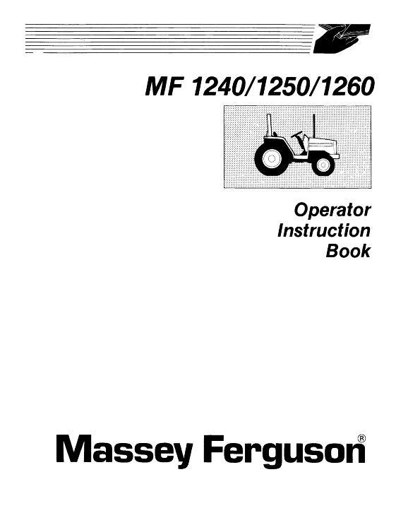 AGCO 1240 1250 1260 Compact Tractor (prior sn 'E') Operator Manual 1449698M2 English