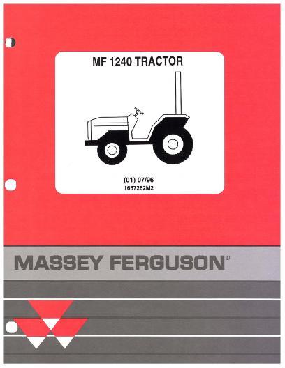 AGCO 1240 Compact Tractor (prior sn E40101) Parts Book 1637262M2 English