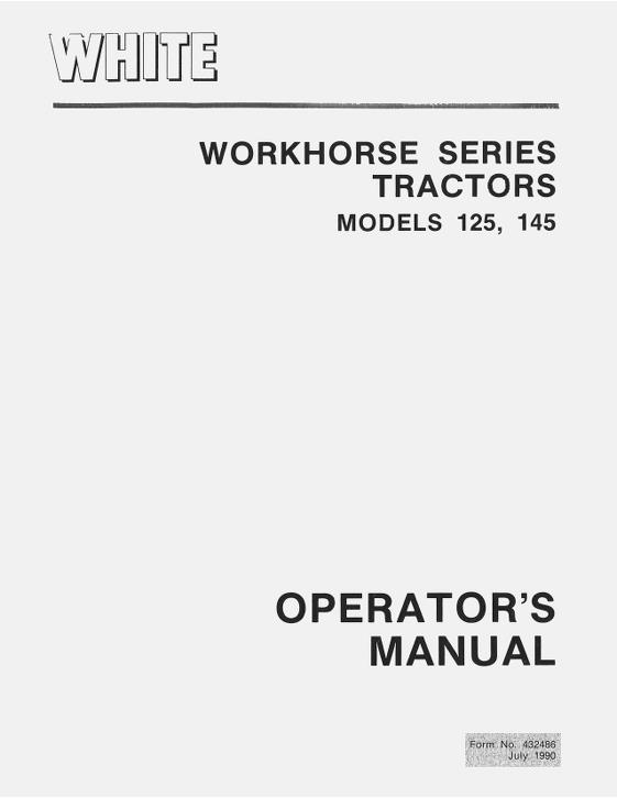 AGCO 125 145 Tractor (Workhorse) Operator Manual 432486 English