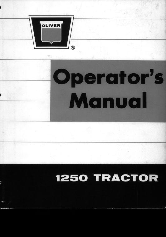 AGCO 1250 Tractor Operator Manual 432112 English