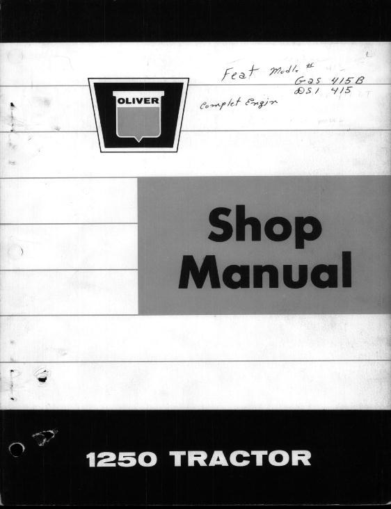 AGCO 1250 Tractor Service Manual 432502 English