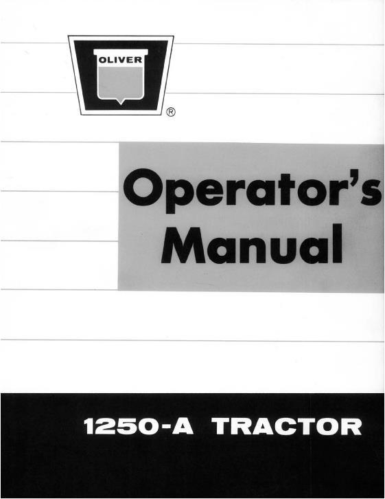 AGCO 1250A 1250-A Tractor Operator Manual 432171 English