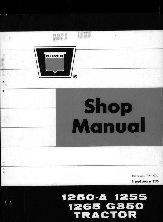 AGCO 1250A 1255 1265 G350 Tractor Service Manual 432585 English