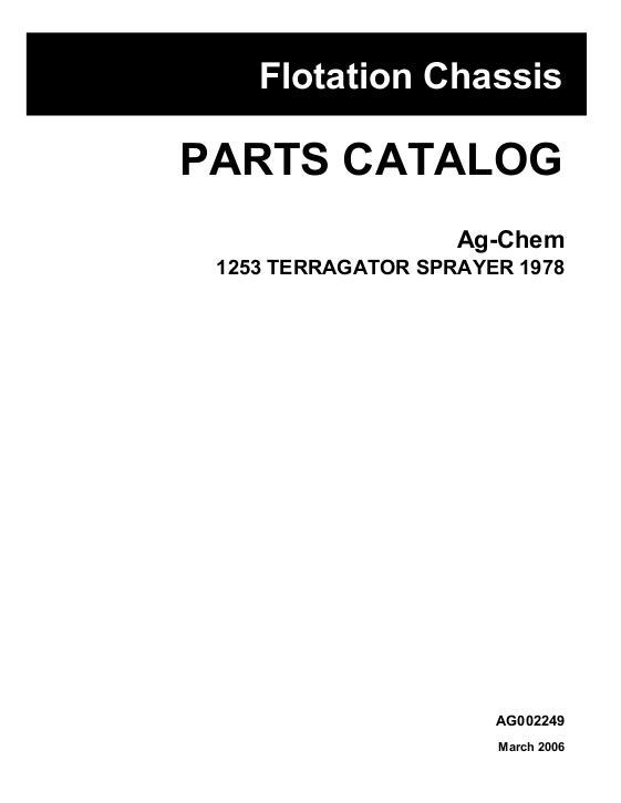 AGCO 1253 TerraGator (chassis, 1978) Parts Book AG002249A English