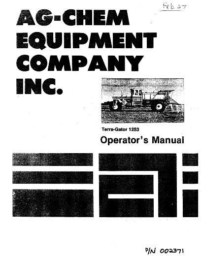 AGCO 1253 TerraGator (chassis) Operator Manual AG002371 English