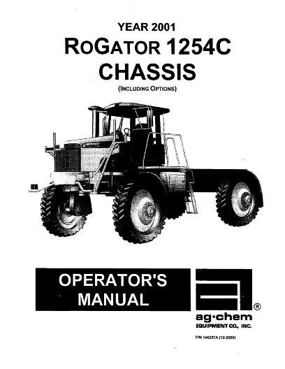 AGCO 1254C RoGator (chassis, 2001) Operator Manual AG144237 English