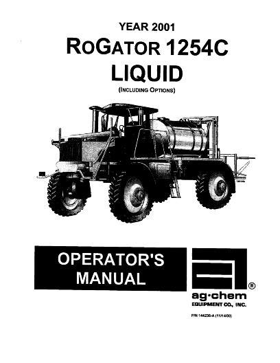 AGCO 1254C RoGator (liquid system, 2001) Operator Manual AG144236 English