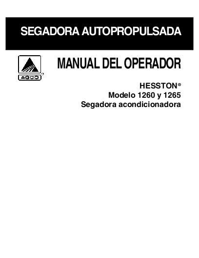 AGCO 1260 1265 Mower Conditioner Operator Manual 700727017H Spanish