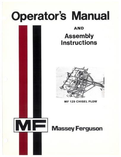 AGCO 129 Chisel Plow Operator Manual 1448385M2 English