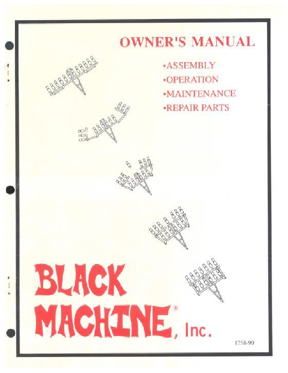 AGCO 12R30 Black Machine Planter (1990) Operator Manual BA5169 English