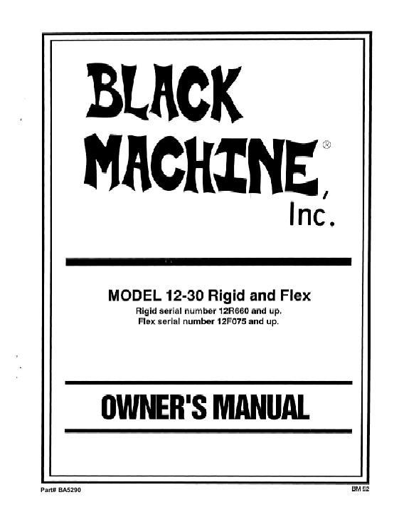 AGCO 12R30 Black Machine Planter (eff sn 12R660, & 12F075, 1992) Operator Manual BA5290 English