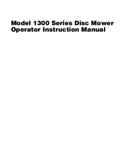 AGCO 1306 1307 1308 1309 Disc Mower Operator Manual 700722642D English