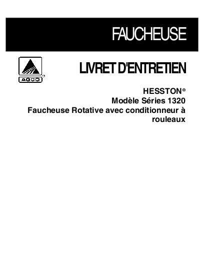 AGCO 1320 Mower Conditioner Operator Manual 700724010J French