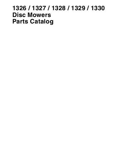 AGCO 1326 1327 1328 1329 1330 Disc Mower Parts Book 700729062B English