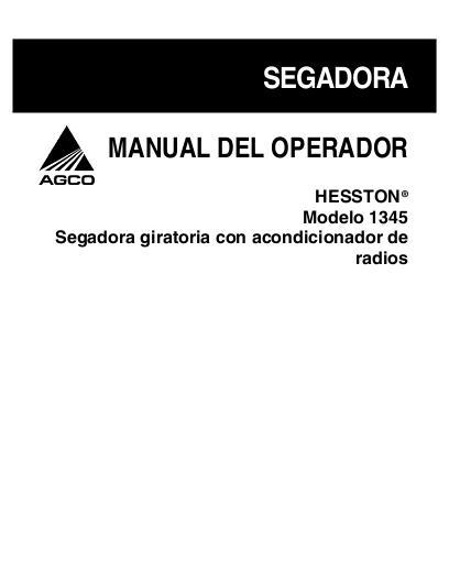 AGCO 1345 Rotary Mower (spoke conditioner) Operator Manual 700728224D Spanish