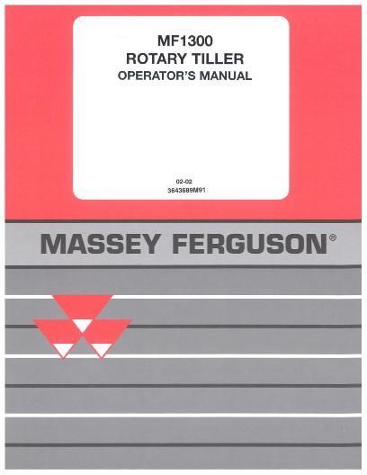 AGCO 1348 1360 Rotary Tiller Operator Manual 3643689M91 English