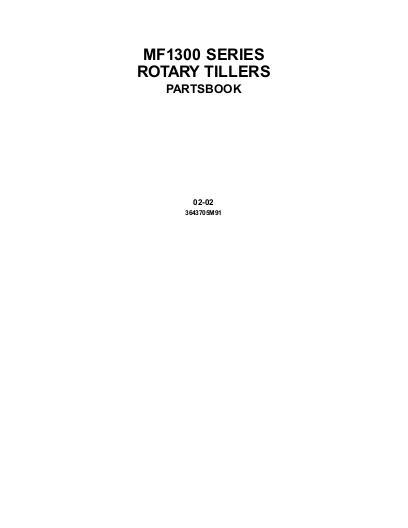 AGCO 1348 1360 Rotary Tiller Parts Book 3643705M91 English