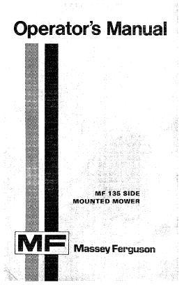 AGCO 135 Mower (side mount industrial sickle bar) Operator Manual 690305M6 English