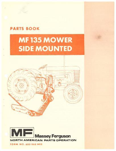 AGCO 135 Mower (side mount sickle bar) Parts Book 650968M95 English
