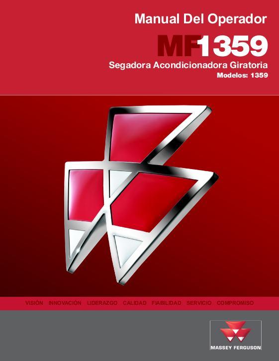 AGCO 1359 Disc Mower Conditioner Operator Manual 700729550C Spanish