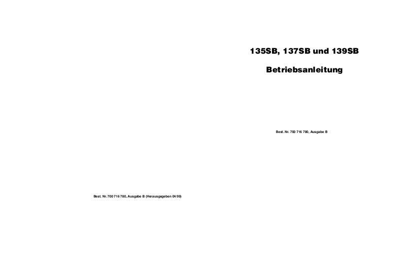 AGCO 135SB 137SB 139SB Baler (CE) Operator Manual 700716780B German