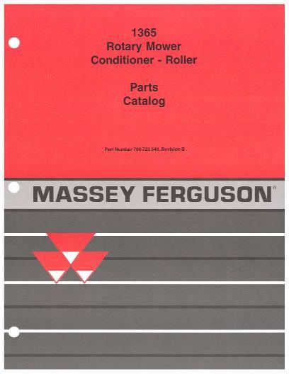 AGCO 1365 Rotary Mower Conditioner (roll conditioner) Parts Book 700723549B English