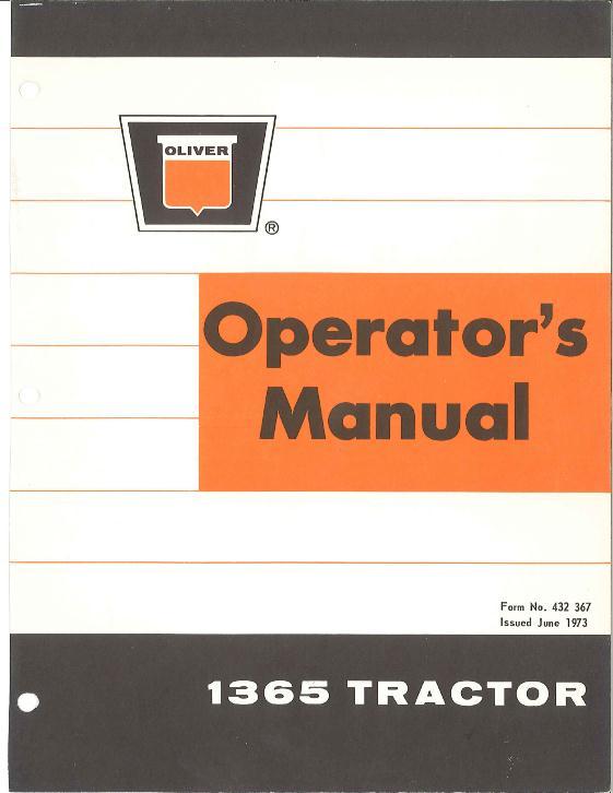 AGCO 1365 Tractor Operator Manual W432367 English