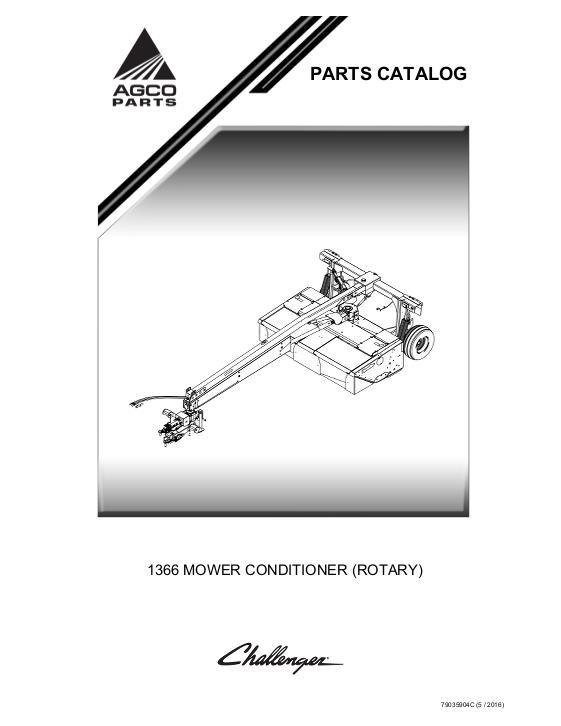 AGCO 1366 Mower Conditioner (rotary) Parts Book 79035904C English