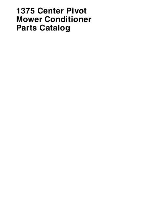 AGCO 1375 Mower Conditioner (center pivot) Parts Book 700728759B English