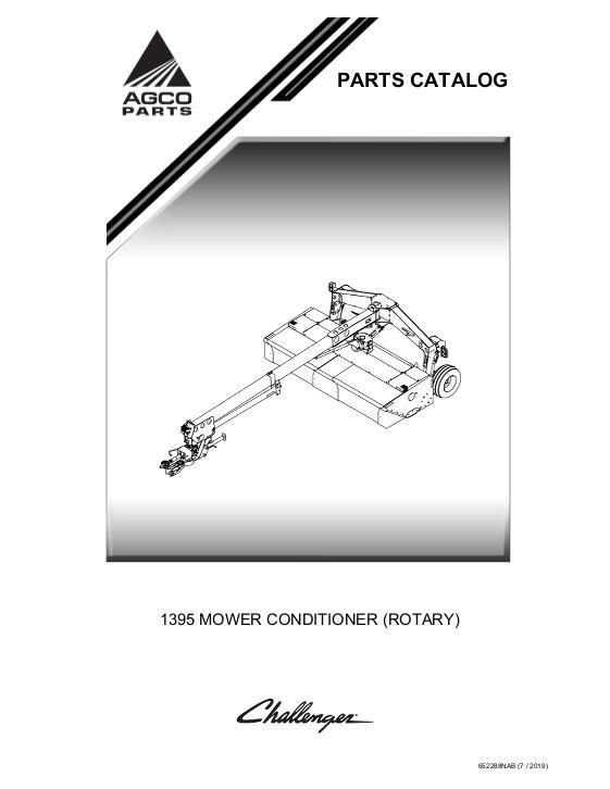 AGCO 1395 Rotary Mower Conditioner Parts Book 652288NAB English