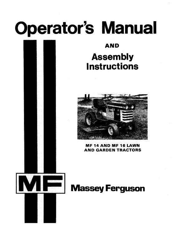 AGCO 14 16 Lawn Tractor Operator Manual 1448324M1 English