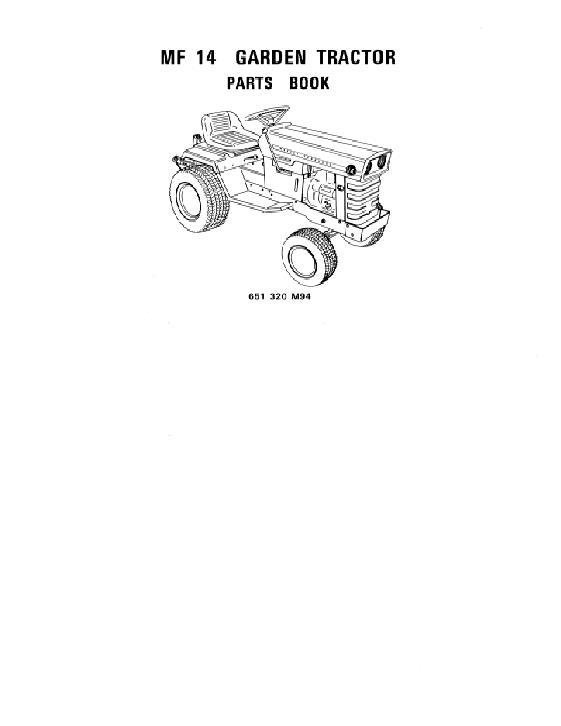 AGCO 14 Lawn Tractor Parts Book 651320M94 Multiple