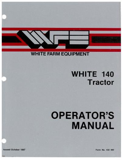 AGCO 140 Tractor Operator Manual 432480 English