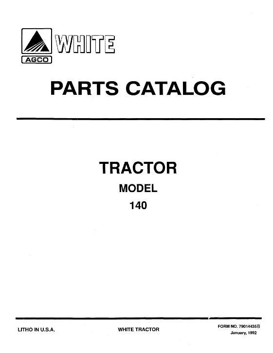 AGCO 140 Tractor Parts Book 79014435B English