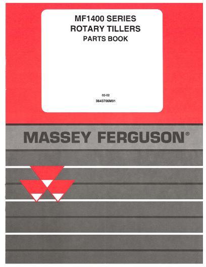 AGCO 1400 1472 Rotary Tiller Parts Book 3643706M91 English