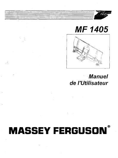 AGCO 1405 Dozer Blade Operator Manual 4263262M1 French