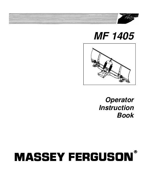 AGCO 1405 Dozer Blade (requires subframe) Operator Manual 4316206M1 English