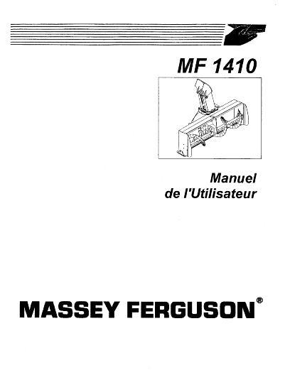 AGCO 1410 Snow Blower (requires subframe) Operator Manual 4263114M1 French