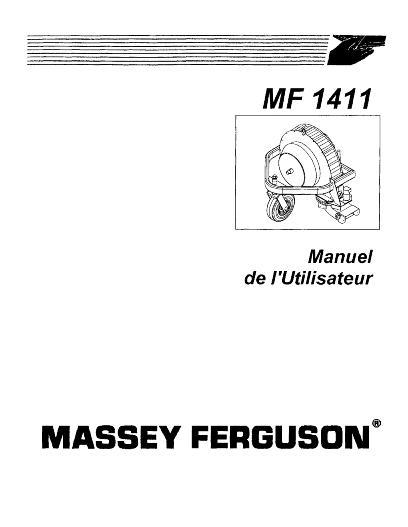 AGCO 1411 Debris Blower (requires subframe) Operator Manual 4263294M1 French