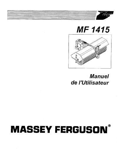 AGCO 1415 Rotary Broom (requires subframe) Operator Manual 4263332M1 French