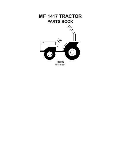 AGCO 1417 Compact Tractor Parts Book 651734M91 English