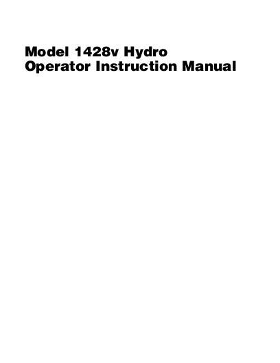AGCO 1428V Compact Tractor (hydro transmission) Operator Manual 1449569M1 English