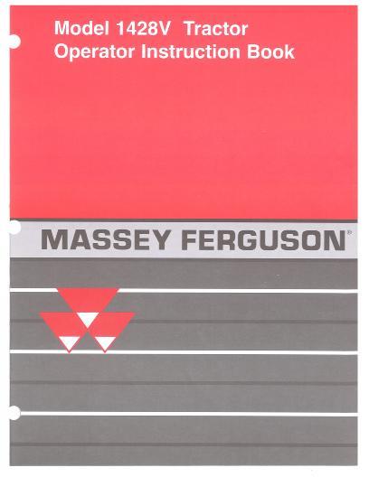 AGCO 1428V Compact Tractor (standard transmission) Operator Manual 1449786M2 English